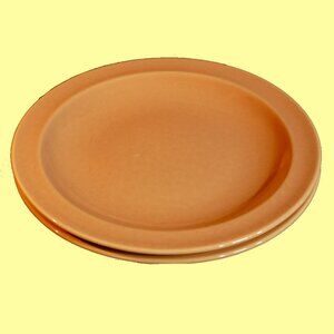 2 Franciscan ware plates made in wheatland CA 12" pink coral color